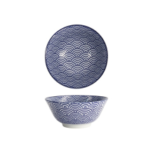 Tokyo Design Studio Tayo Bowl Nippon Blue Waves Blue/White, Porcelain, Ø 15.2 × 6.7 cm, 500 ml