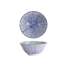 Tokyo Design Studio Tayo Bowl Nippon Blue Lines Blue/White, Porcelain, Ø 15.2 × 6.7 cm, 500 ml