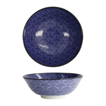 Tokyo Design Studio Ramen Bowl Soba Nippon Blue Dots Blue/White, Porcelain, Ø 21 × 7.8 cm, 1 l