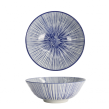 TDS, Soba Bowl, Nippon Blue, Lines, Ø 21 x 7.8 cm 1000 ml - Item No. 16015
