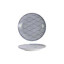 Tokyo Design Studio Plate Nippon Blue Waves Blue/White, Porcelain, Ø 16 × 2 cm