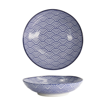 Tokyo Design Studio Pasta Plate Nippon Blue Waves Blue/White, Porcelain, Ø 21 × 5.2 cm