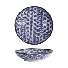 Tokyo Design Studio Pasta Plate Nippon Blue Stars Blue/White, Porcelain, Ø 21 × 5.2 cm