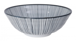 TDS, Soba Bowl, Nippon Black, Lines, Ø 21 x 7.8 cm 1000 ml - Item No. 16053