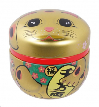 TDS, Tea Container S.S., 8.6x8.4cm,100gr, Lucky Cat, Gold, item Nr.: 16185