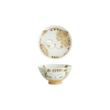 Tokyo Design Studio Reisschale Fuku Cat Neko Kawaii Grün, Porzellan, Ø 11,5 × 6,2 cm, 300 ml