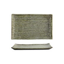 Tokyo Design Studio Sushi Plate Mino Craft Green, Porcelain, 23.8 × 15 cm