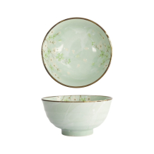 Tokyo Design Studio Rice Bowl Green Cosmos, Stoneware, Ø 17 × 9 cm, 900 ml