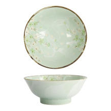 Tokyo Design Studio Noodle Bowl Green Cosmos, Stoneware, Ø 21 × 9 cm, 1.3 l