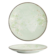 Tokyo Design Studio Plate Green Cosmos, Stoneware, Ø 28.5 × 3.5 cm