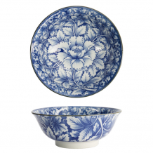 TDS, Ramen-Schale, Hana Blue Mixed Bowls, Ø 20,8 x 8 cm 1200 ml, Dami Botan, Art Nr. 16538