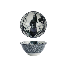 Tokyo Design Studio Rice Bowl Asakusa Ninja White/Red/Black, Porcelain, Ø 14.8 × 7 cm, 550 ml