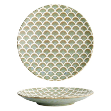 Tokyo Design Studio Plate Vert Sauge Mermaid Green, Stoneware, Ø 25.3 × 3.3 cm