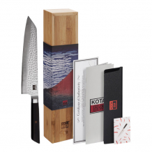 TDS, Kotai Knife Kiritsuke, Chef Knife Hammered w/Bamboo Box - 20cm Blade, Item no.: 16930