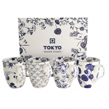 TDS, Mug Set, 4 pcs, Flora Japonica, 380 ml, Item No. 16975