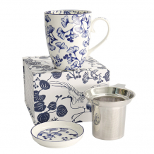 TDS, Mug Giftset, Flora Japonica, Gingko, w/Strainer and Tea Tip,  380ml - Item No 16976