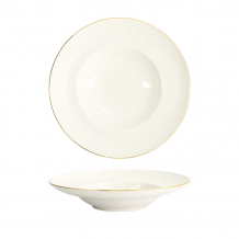 TDS, Pasta Plate, Nippon White, Lines, Ø 21 x 8 cm 160 ml, Item Nr. 17143