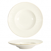 TDS, Pasta Plate, Nippon White, Waves, Ø 21 x 8 cm 160 ml, Item Nr. 17145