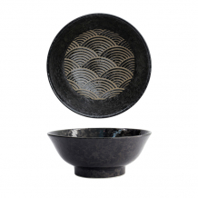 TDS, Ramen Bowl, Mixed Bowls, Masamura Seikaiha Black, Ø 21.3 x 8.7 cm 1250 ml - Item No. 17437