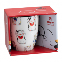 TDS, Kawaii Lucky Cat Mug with Giftbox, White Classic Cat, Ø 8.5x10.2cm 380ml , Item No. 17619