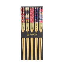 TDS, Chopstick Set, Colored KZ-5, Kitchenware, 5 pair, 22 cm, Item No. 17923