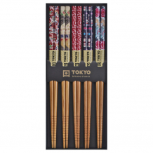 TDS, Chopstick Set, Colored KZ-5, Kitchenware, 5 pair, 22 cm, Item No. 17923