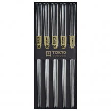 TDS, Chopstick Set, Stainless Steel, 5 pair, 22,5 cm, Item No. 17929