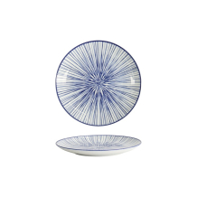 Tokyo Design Studio Plate Nippon Blue Lines Blue/White, Porcelain, Ø 16 × 2 cm