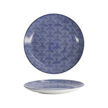 Tokyo Design Studio Plate Nippon Blue Dots Blue/White, Porcelain, Ø 20.6 × 2.2 cm