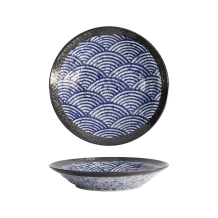 Tokyo Design Studio Bowl Aisai Seigaiha Blue, Stoneware, Ø 20.2 × 4 cm