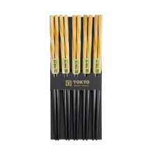 Black Twist 5 Paar Essstäbchen bei g-HoReCa