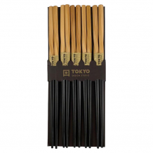 TDS, Chopstick Set, Black Twist, Kitchenware, 5 pair, 22 cm, Item No. 18618