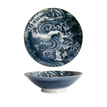 TDS, Japonism, Bowl, Darkgrey, Ø 25.2 x 7.7 cm, Crane - Item No: 18688