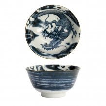 TDS, Japonism, Bowl, Darkgrey, Ø 12.7 x 6.8 cm, Dragon, Item No: 18692