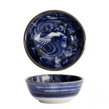 TDS, Japonism, Bowl, Blue, Ø 8.7 x 3.7 cm, 95ml, Crane - Item No: 18751