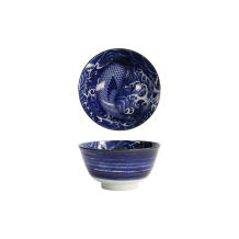 Tokyo Design Studio Schale Japonism Carp Blau, Porzellan, Ø 12,7 × 6,8 cm, 350 ml