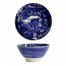 TDS, Japonism, Bowl, Blue, Ø 18 x 9 cm, Crane, Item No: 18761