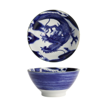 Tokyo Design Studio Rice Bowl Japonism Dragon Blue, Porcelain, Ø 18 × 9 cm, 1 l