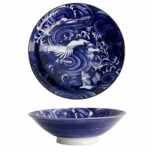 TDS, Japonism, Schale, Blau, Ø 25,2x7,7 cm, Crane - Art Nr:18764