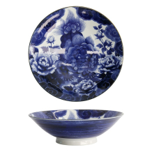Tokyo Design Studio Bowl Japonism Lion Blue, Porcelain, Ø 25.2 × 7.7 cm, 1.6 l