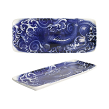 Tokyo Design Studio Serving Platter Japonism Carp Blue/White, Porcelain, 28.5 × 14 × 2.5 cm