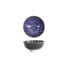 Tokyo Design Studio Schale Ohuke Dahlia Blau/Weiß, Porzellan, Ø 11,8 × 5,5 cm, 300 ml