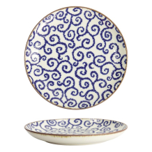Tokyo Design Studio Plate Ten Karakusa Blue/White, Porcelain, Ø 25 × 3 cm