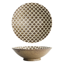 Tokyo Design Studio Salatschüssel Iga Matte Mermaid Braun, Steinzeug, Ø 25 × 7,4 cm, 1,4 l