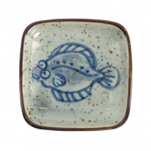 TDS, Soja-Saucen Schale, Flounder, Blau, 9 x 1,6 cm, Art.-Nr. 20611
