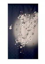 TDS, Noren (curtain for doors),  Goodwill Evening Cherry Blossoms , 85x150 cm, Item no.20830