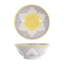 Tokyo Design Studio Ramenschale Lily Flower Lila, Porzellan, Ø 20,5 × 8 cm, 1,2 l