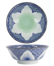 TDS, Ramen Schale, Lily Flower, Blau, Ø 20,5x8 cm, 1200ml -Art Nr: 20935
