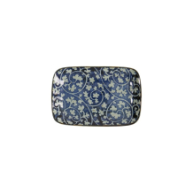 Tokyo Design Studio Sushi-Platte Mashiko Tako-Karakusa Blue Blau/Weiß, Porzellan, 16,3 × 10,2 cm
