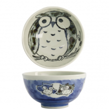 TDS, Reis-Schale, Kawaii Owl, Blau, Ø 16x8cm,  600ml - Art Nr. 20994